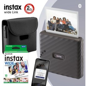 Resim Instax Wide Link Gri Akıllı Yazıcı ve Çantalı Hediye Seti 3 