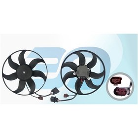 Resim Fan Motoru Davlumbazsız (360 Mm-4+2 Fıs-7 Kanat) Vw Golf5 Jetta P 