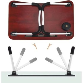 Resim Nurline Portatif Katlanabilir Masa - Yatak Koltuk Üstü Hasta Servis Kamp Masası Laptop Bilgisayar Sehpası 