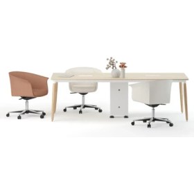 Resim Bürotime Era Toplantı Masası, Akasya & Ahşap Ayak, 120X240CM 