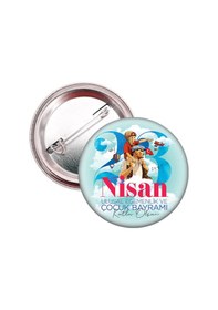 Resim 20 Adet - 23 Nisan Öğrenci Rozeti Model 5 Çok Renkli 