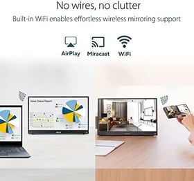 Resim Asus Zenscreen MB16AWP 15.6 Taşınabilir Usb Monitör Ips 1920x1080 5Ms Usb Type-C Mini-Hdmi Mm 3 Yıl Kablosuz Bağlantı, Dahili Batarya, Mat Ekran, Tripod Aparat Monitör 