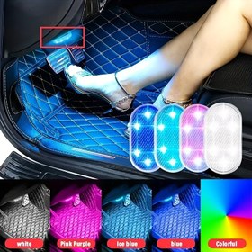 Resim 1 adet/4 adet Evrensel Uyumlu USB Şarj Edilebilir LED Araba Zemin Işığı, Dokunmatik Hassasiyetli, ≤36V Çalışma Gerilimi, Amerikan Araç Serisi ile Uyumludur, Araçlar, Kamyonlar, Vanlar için 