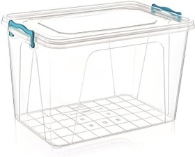 Resim 20 Litre Kilitli Kapak Dikdörtgen Kiler Saklama Kabı 48x31 h:20cm Her Gıdaya Uygun Sağlıklı Plastik 