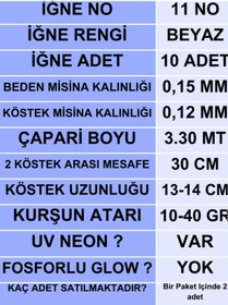Resim Ea genset İstavrit Çaparisi 15x12 11 No 10 Beyaz İğneli 2li Paket 