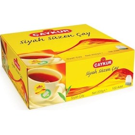 Resim Çaykur Siyah Süzen Bardak Poşet Çay 4'lü 100 x 2 G 