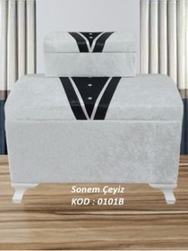 Resim Hasret Çeyiz Söz Nişan Bohça Gelin Damat Çeyiz Sandık 2li 0101b 