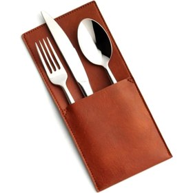 Resim Deri Çatal Bıçak Kılıfı - Soho 128 - Kahverengi 