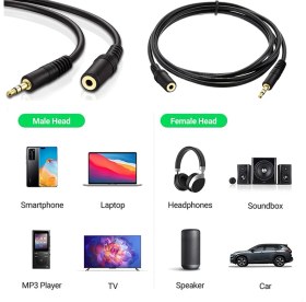 Resim Keepro Kulaklık Uzatma Kablosu 3,5mm Stereo Dişi Erkek Kablo 5m 