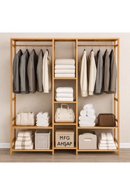 Resim MFG AHŞAP Açık Gardırop Elbise Askılığı 