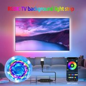 Resim 1-10m RGBIC LED TV Arka Işık Şeridi, Uygulama Kontrollü Renk Değiştiren Işıklar Müzik Senkronizasyonu ile, USB Güçlü TV Arka Işık, Yatak Yanı, Koridor, Bar ve Köşe Aydınlatması için, Canlı Çok Renkli Atmosfer Dekoru, Dekoratif Atmosfer Aydınlatma | Esnek Yerleştirme | Dayanıklı LED Şerit, LED Işıkları 