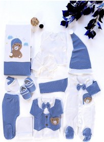 Resim Erkek Bebek Mavi Lüks 10 Lu Hastane Çıkışı Seti Stl6481 Mavi 