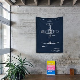 Resim F4U Corsair Navyblue Duvar Örtüsü - 100 cm x 135 cm 