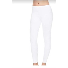 Resim 2101 Modal Elastan Uzun Tayt Tekli Beyaz 