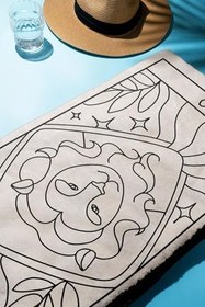 Resim Dijital Baskı Plaj Deniz Havlusu Aslan Burcu Desenli Peştamal HVL0048 