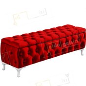 Resim Lüks Sandıklı Chester Puf Bench Ayakucu Koltuk 120 Cm Kırmızı 