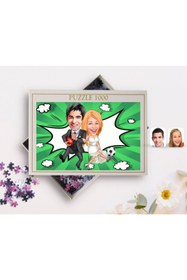 Resim Bk Gift Kişiye Özel Sevgililer Karikatürlü 1000 Parça Profesyonel Puzzle-15 