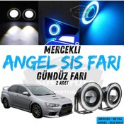 Resim Mitsubishi Lancer 2007-2014 Uyumlu Üniversal Mercekli Angel Sis Farı Metal Su Geçirmez 76 Mm Mavi Halkalı Gündüz Sis Farı 58099884 