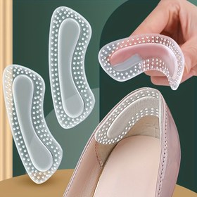Resim 2 adet/4 adet Silikon Topuk Stickerları Kadınlar ve Erkekler için Kaymaz Topuk Yastıkları, Kaymaz İçler, Ayak Topuk Bakım Koruyucu 