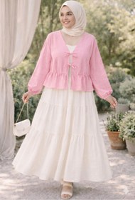 Resim CNG MODA Önü Bağlamalı Fırfırlı Kimono Gömlek 