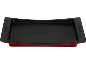 Resim Lava Döküm Dikdörtgen Servis Tabağı. Ölçü 36x24cm.-bordo Bordo 