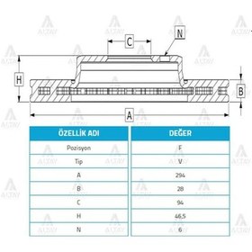 Resim MAHER 3715 Fren Diski L-200 06-15 Cr 15= Su Pajero 08-10 Fullback 16= Ön Havalı 294-6 