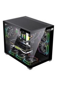 Resim Next Gaming Orion Cube XL 750W 80+ Bronze Power 6x ARGB Fan Kontrolcülü M-ATX Boş Bilgisayar Kasası Siyah 