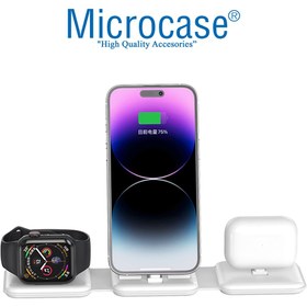 Resim Microcase Iphone-apple Watch- Için 3in1 Katlanabilir Kablosuz Şarj Standı - Al3651 