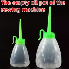 Resim Ev Dikiş Makinesi Yağı Şişesi, 60Ml/180Ml, Plastik Malzemeden Yapılmış, Büyük ve Küçük Sivri Nozul ile Yağ Dolumu İçin Uygun, Vintage Düz Tabanlı Dikiş Makineleri İçin. 