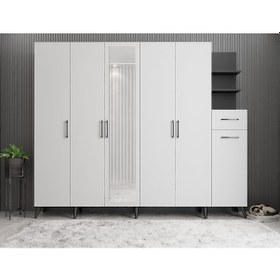 Resim Açelya Portmanto Vestiyer M7-210 Cm Füme-Beyaz 