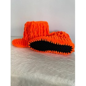 Resim Merut Style El Örgüsü Kadife Ip Püsküllü Ev Botu Panduf 