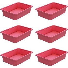 Resim Montessori Oyuncak Dolabı Kutusu Saklama Kutusu Çocuklar İçin Aktivite Kutusu 6 Adet Pembe Pembe 