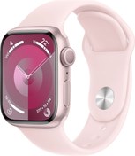 Resim Apple Watch Series 9 GPS 41mm Pembe Alüminyum Kasa ve Uçuk Pembe Spor Kordon Akıllı Saat - S/M 