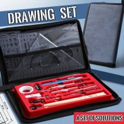 Resim 1 Set Profesyonel Mühendislik Çizim Kiti, Öğrenciler ve Profesyoneller için Pusulalar, Açıölçerler ve Cetveller ile Mekanik & Mimarlık Taslak Araçları, Mühendislik Araçları 