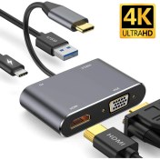 Resim Daytona CF02 Macbook Uyumlu Type-C™ To 4K Ultra Hd 1080p Hdmı/ Vga/ Pd Şarj/ USB 3.0 4IN1 Çevirici Hub Adaptör 