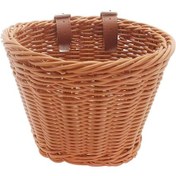 Resim Mufunye Çocuk Bisiklet Ön Sepet Bisiklet Askılı Sepet Bisiklet Pp Rattan Dokuma Sepet Ayarlanabilir Kemerlerle D Kahverengi 