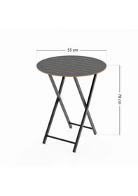 Resim Bahçe Masası Katlanır Bistro Masa Yuvarlak Füme 1489 Füme 