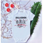 Resim Limon Bebek Baskılı Halasının Minik Aşkı Pamuklu Çıtçıtlı Body Zıbın 