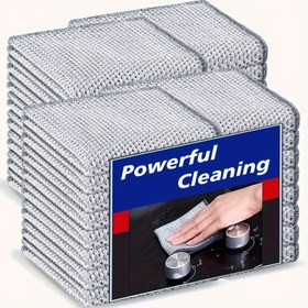 Resim 20 Adet Ultra Dayanıklı Mikrofiber File Temizlik Bezleri - Kuru ve Islak Kullanım İçin Kolay - Bulaşık, Metal Yüzeyler ve Daha Fazlası için Mükemmel - Lekeleri Çıkarır, Modern Kare Tasarım, Az Tüy Döker, Mutfak Temizlik Bezleri|Kare Temizlik Bezleri|Dayanıklı Temizlik Bezi 