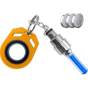 Resim Afra Tedarik Anahtarlık Işıklı Rulmanlı Sarı Keyrambit Işığı 3 Pil Hediye Karambit Hareket Sensörlü Sibop Flaş 