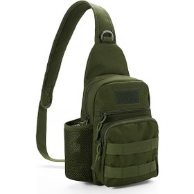 Resim Geeksen "unisex Kamuflaj Göğüs Çantası - Geniş Kapasiteli, Bisiklet Ve Doğa Yürüyüşleri İçin Pratik" Yeşil 