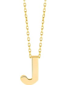 Resim MOOM MÜCEVHERAT 14 Ayar 3 Boyutlu J Harfi Zincirli Kolye 
