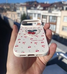 Resim Cherry Loves Nakışlı Kawaii Kiraz Desenli Telefon Kılıfı - iPhone ile Uyumlu, Darbe Emici, Şık ve Dokulu Arka Kapak (kiraz, iphone 17 pro max) 