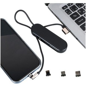 Resim Powermaster Pm-25906 Siyah 3in1 Type C- Lightning- Micro Usb Manyetik Uç Taşınabilir Şarj Kablosu 