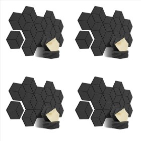 Resim Bueattuh 48 Ses Izolasyonu ve Akustik Için (Siyah) Paket Akustik Köpük Kendi Yapışkan Ses Geçirmez Paneller (Yurt Dışından) 