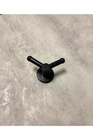 Resim SÖZER ORMAN ÜRÜNLERİ Paslanmaz Lüx Mat Siyah Ikili Bornozluk Havlu Askılığı 