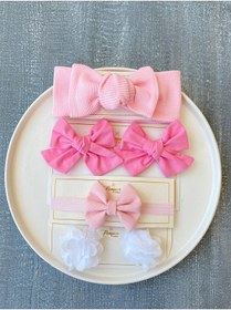 Resim pempem bandana kız bebek çocuk bandana toka set 