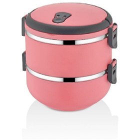 Resim Davet Freshbox 2 Katlı Sızdırmaz Yemek Termosu Sefer Tası Saklama Kabı Koyu Pembe 1,2 Litre 