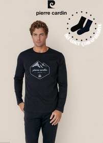 Resim Pierre Cardin Erkek %100 Pamuk Desenli Uzun Kol Pijama Takımı Ol.pc.6097.001-siyah-2xl Çok Renkli 