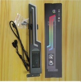 Resim Honeybeeshop Led Ekranlı Sıcaklık Göstergeli Argb Ekran Kartı Destek Braketi Yatay Metal Montaj 